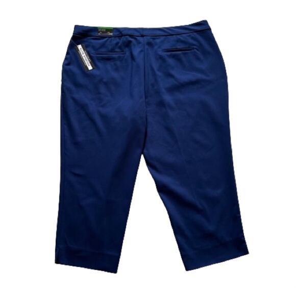 Investments Woman Blue The 5th Ave Fit Elite Stretch Capri Pants Size 24W NEW - Picture 5 of 14